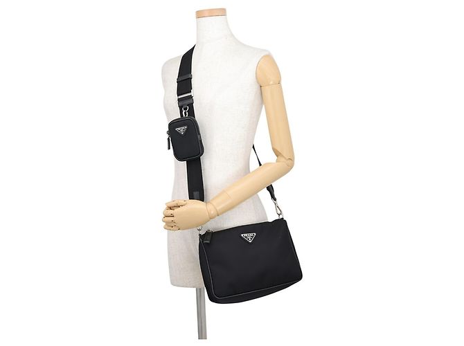 Saffiano Sac à épaule Prada Re-Nylon Noir - vue 4
