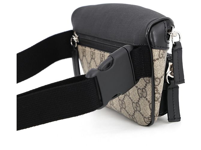 Borsa a tracolla Gucci GG Supreme Nero Beige - vista 3