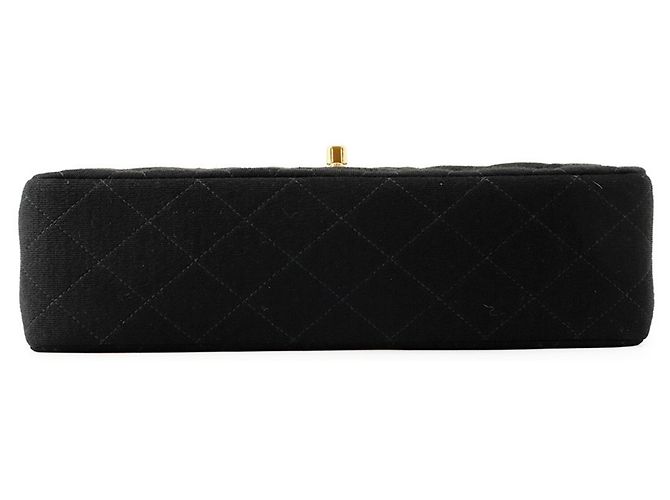 Borsa a tracolla con catena Chanel Matelassé in jersey di cotone nero - vista 3