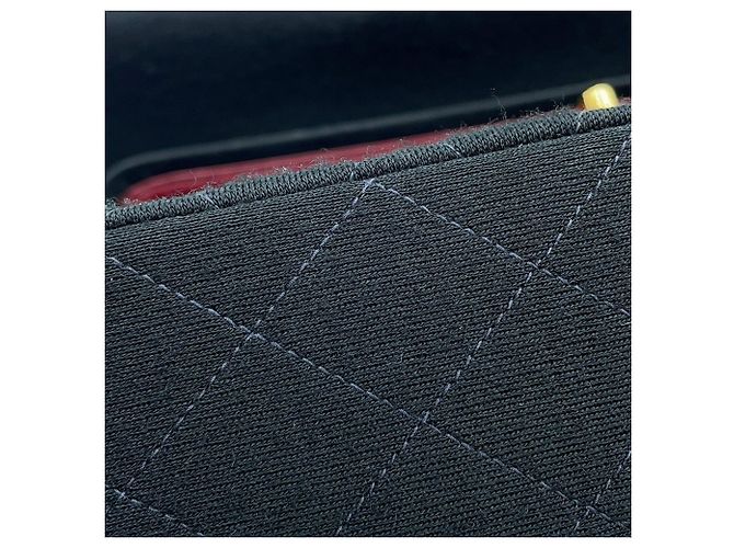 Borsa a tracolla con catena Chanel Matelassé in jersey di cotone nero - vista 8