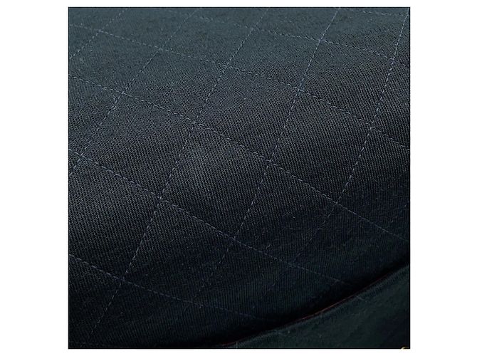 Borsa a tracolla con catena Chanel Matelassé in jersey di cotone nero - vista 9