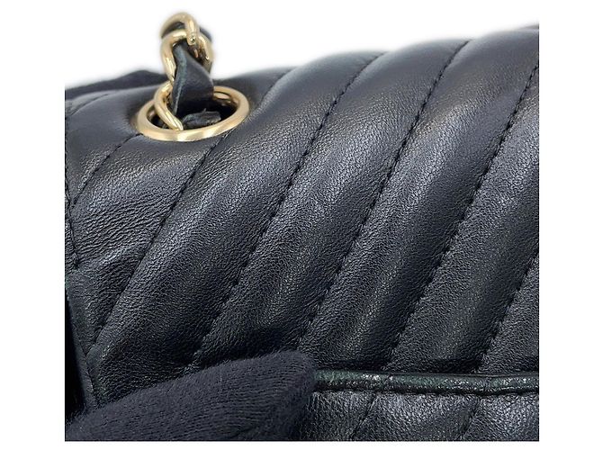 Borsa a tracolla Chanel Chevron Mini in pelle d'agnello Nero - vista 10