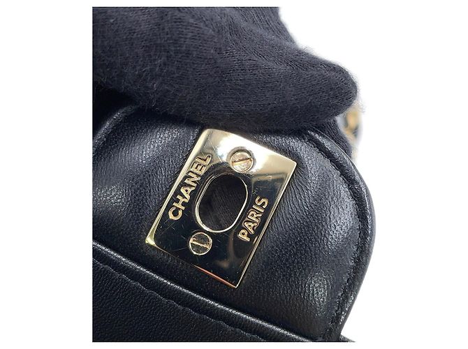 Borsa a tracolla Chanel Chevron Mini in pelle d'agnello Nero - vista 14