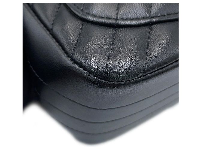 Borsa a tracolla Chanel Chevron Mini in pelle d'agnello Nero - vista 8