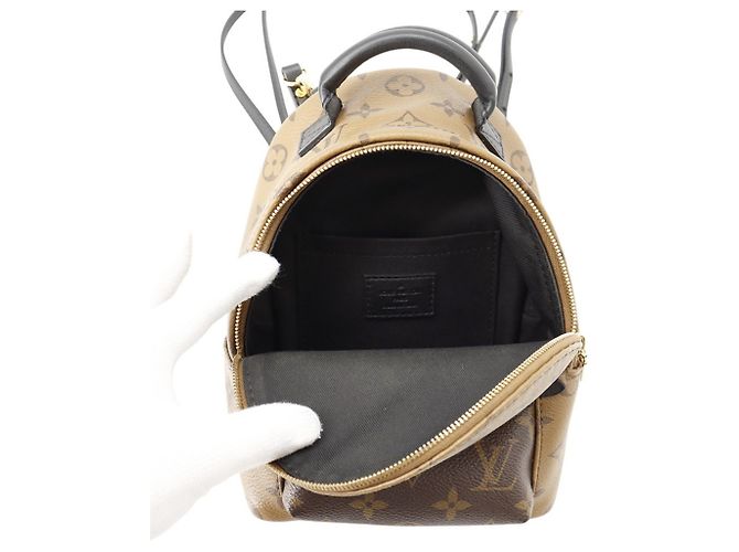 Louis Vuitton Monogram Reverse Palm Springs Backpack MINI M44872 Preto - vista 5