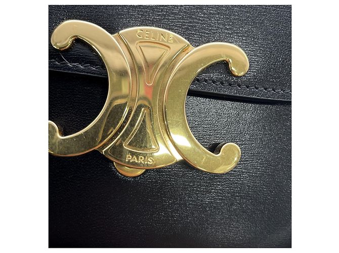 Céline Sac à épaule Celine Triomphe Mini Claude Noir - vue 10