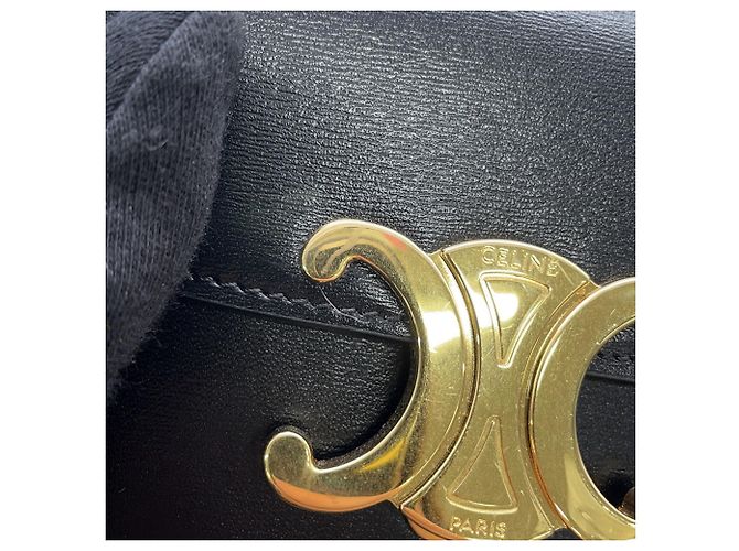 Céline Sac à épaule Celine Triomphe Mini Claude Noir - vue 11