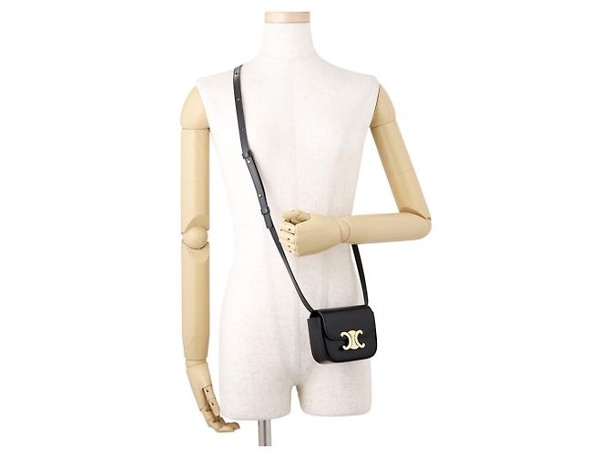 Céline Sac à épaule Celine Triomphe Mini Claude Noir - vue 4