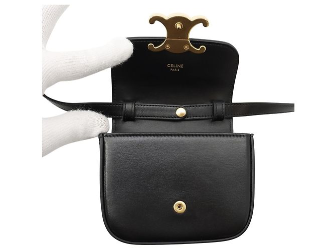Céline Sac à épaule Celine Triomphe Mini Claude Noir - vue 5