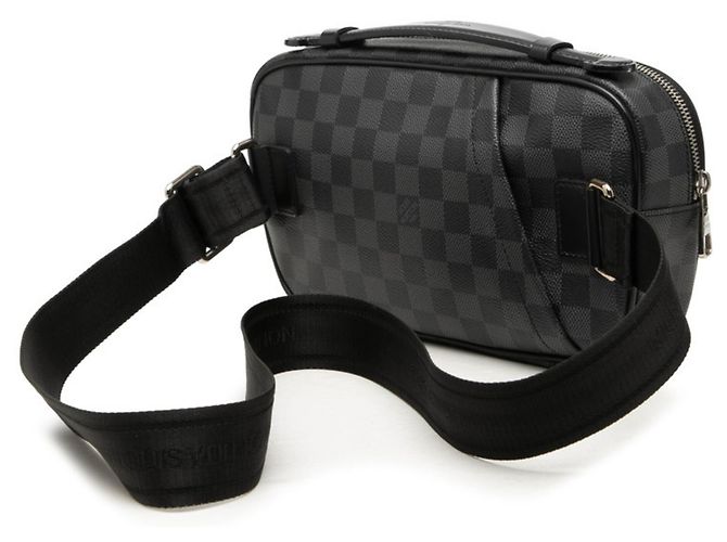 Borsa a tracolla Louis Vuitton Damier Graphite Ambler Marrone Nero - vista 2