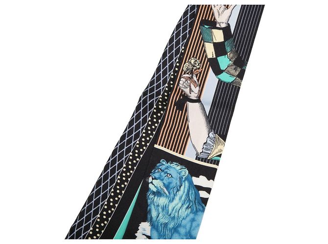 Hermès Foulard Hermes Twilly Grand Théâtre Nouveau Multicolore Blu navy - vista 2