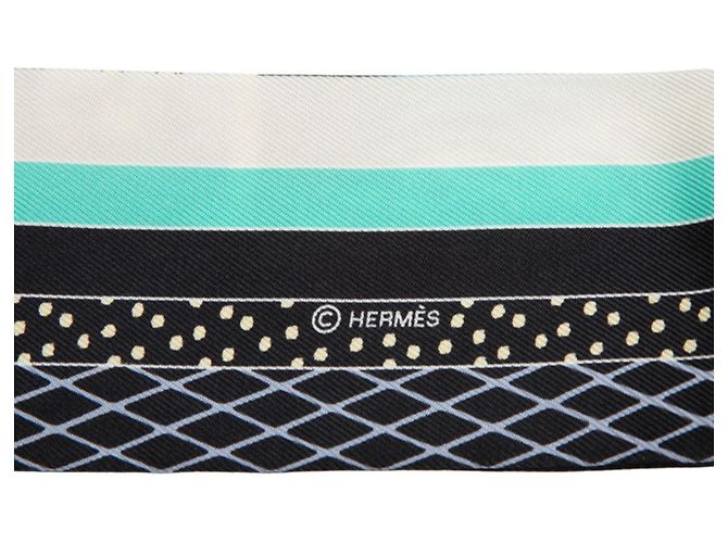 Hermès Foulard Hermes Twilly Grand Théâtre Nouveau Multicolore Blu navy - vista 4