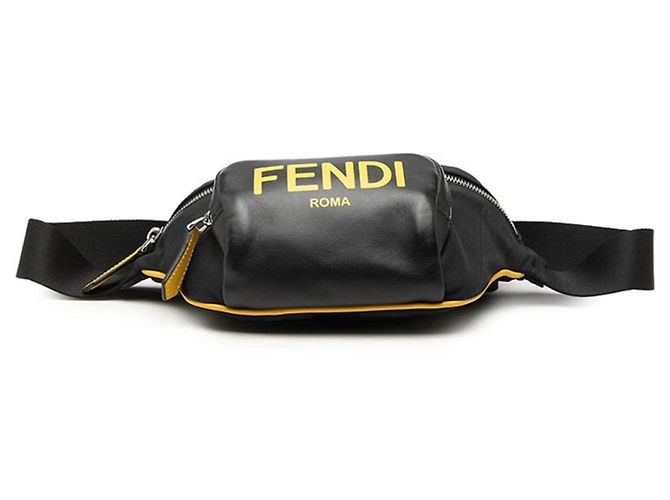 Fendi Body Bag Waist 7VA483 Negro Amarillo - vista 3