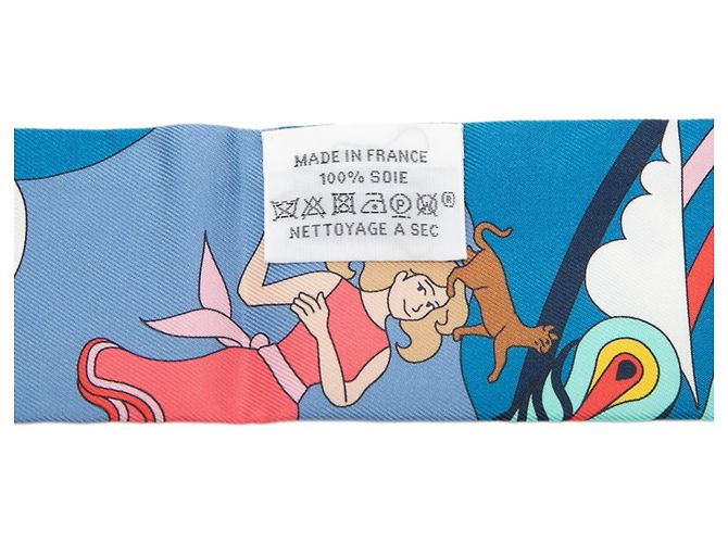 Hermès Hermes Twilly Flying Carré Foulard Blu Multicolore - vista 5
