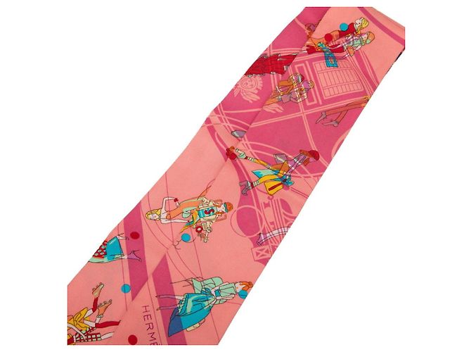 Hermès Pañuelo Hermes Twilly Ex-Libris Les Parisiennes Rosa Multicolor - vista 2