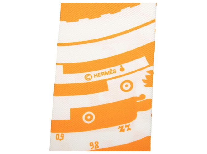 Hermès Hermes Twilly Astrology Dot Schal Orange Marineblau - Ansicht 3