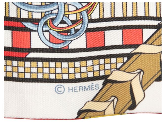 Hermès Hermes Twilly Brides et Gris Schal Rot Mehrfarben - Ansicht 4