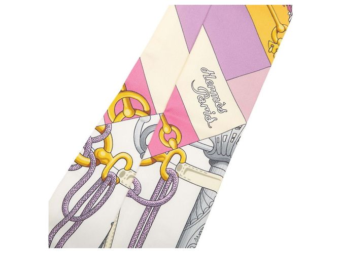 Hermès Pañuelo Twilly Cliquetis Hermes Multicolor Amarillo - vista 2