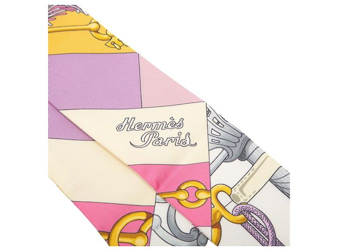 Hermès Pañuelo Twilly Cliquetis Hermes Multicolor Amarillo - vista 3