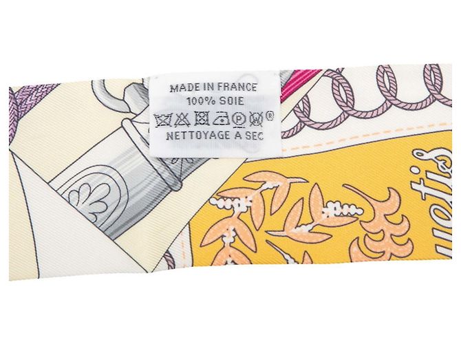 Hermès Pañuelo Twilly Cliquetis Hermes Multicolor Amarillo - vista 5