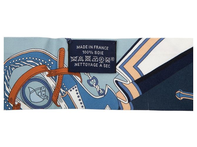 Hermès Pañuelo Hermes Twilly Saddler's Bouquets Multicolor Azul marino - vista 4