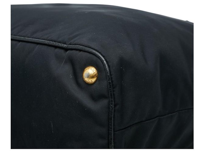 Bolso Tote Prada Negro de Nailon y Cuero - vista 4