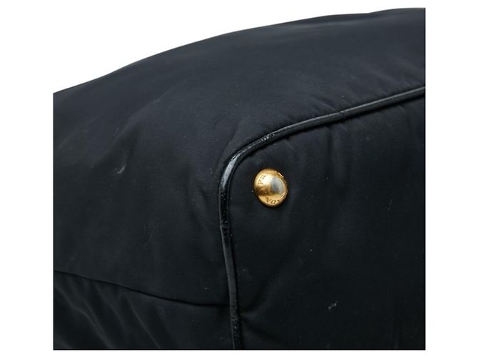 Bolso Tote Prada Negro de Nailon y Cuero - vista 5