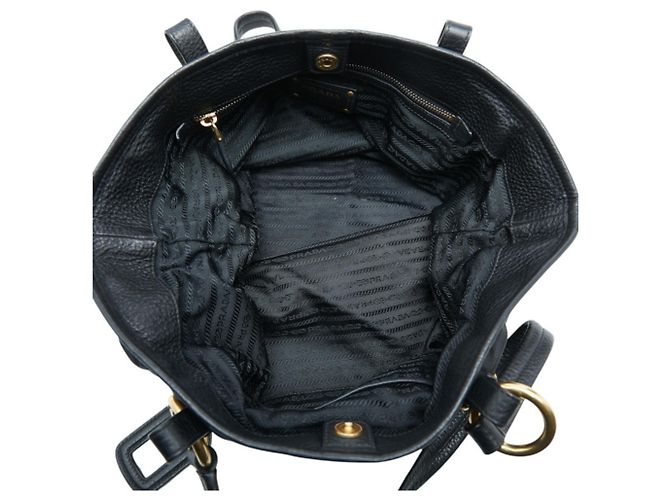Bolso Tote Prada Negro de Nailon y Cuero - vista 8