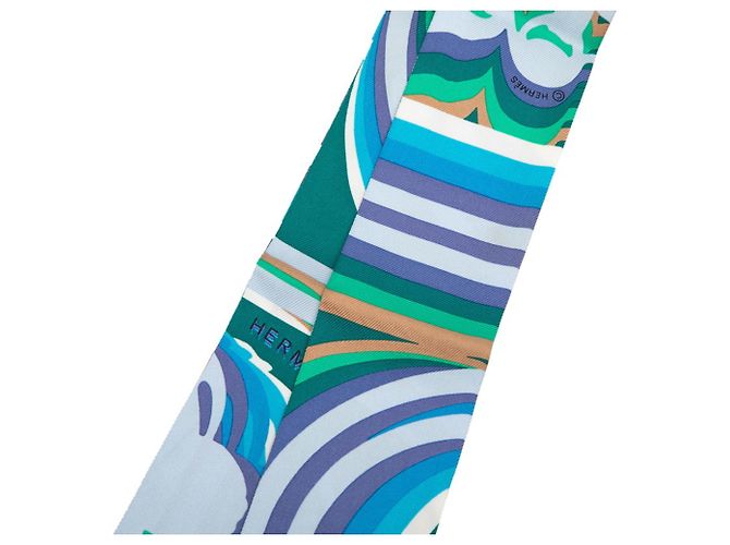Hermès Twilly Brides de Gala Shadow Sciarpa/Foulard Blu Multicolore - vista 2