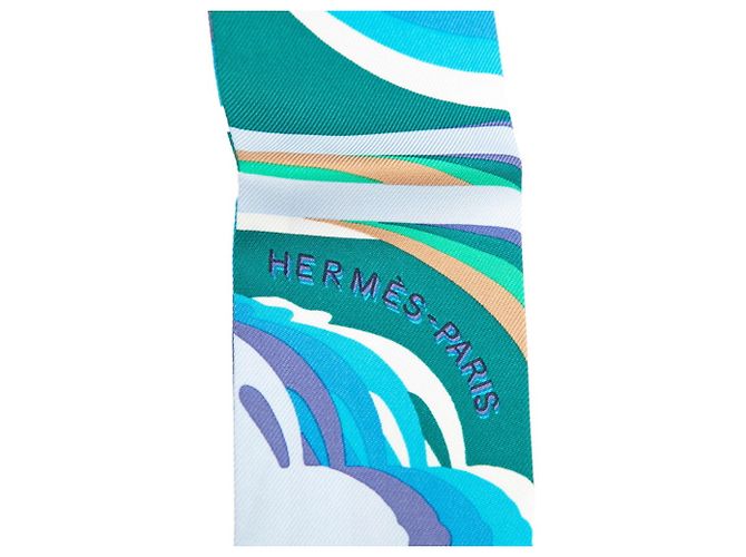 Hermès Twilly Brides de Gala Shadow Sciarpa/Foulard Blu Multicolore - vista 3