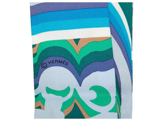 Hermès Twilly Brides de Gala Shadow Sciarpa/Foulard Blu Multicolore - vista 4