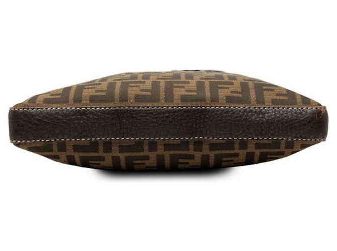 Borsa a tracolla Fendi Zucca Logo Plate Marrone - vista 3