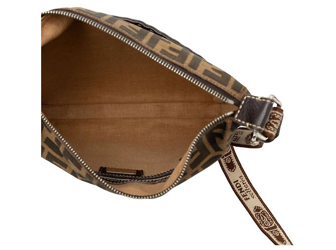 Borsa a tracolla Fendi Zucca Logo Plate Marrone - vista 4