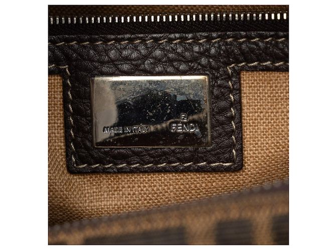 Borsa a tracolla Fendi Zucca Logo Plate Marrone - vista 6