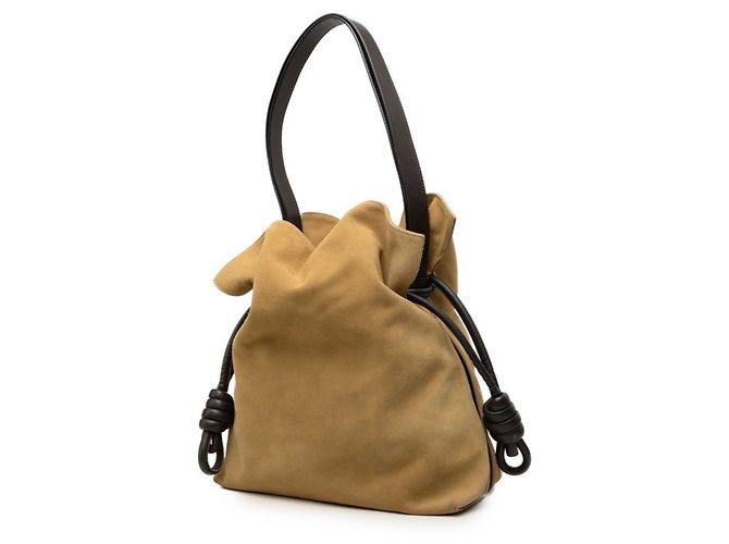 Borsa Tote Loewe Anagram Flamenco Marrone - vista 2