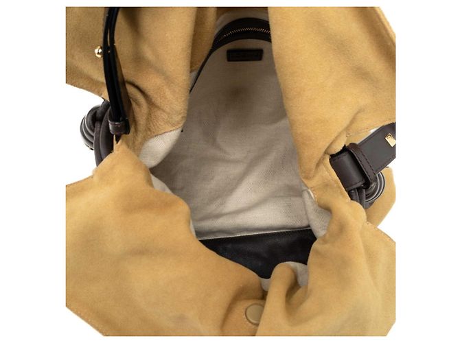 Borsa Tote Loewe Anagram Flamenco Marrone - vista 4