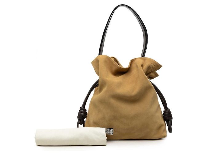 Borsa Tote Loewe Anagram Flamenco Marrone - vista 6