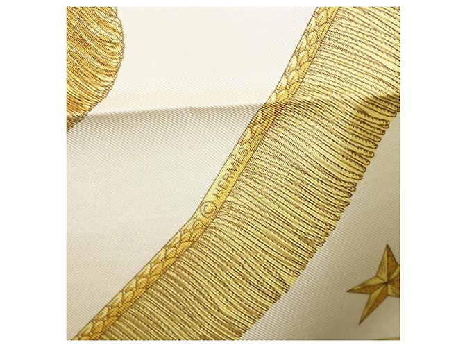 Hermès Foulard HERMES Carre 90 Seta Beige Giallo "Porte et Carvalerie" Auth ki6869M - vista 13