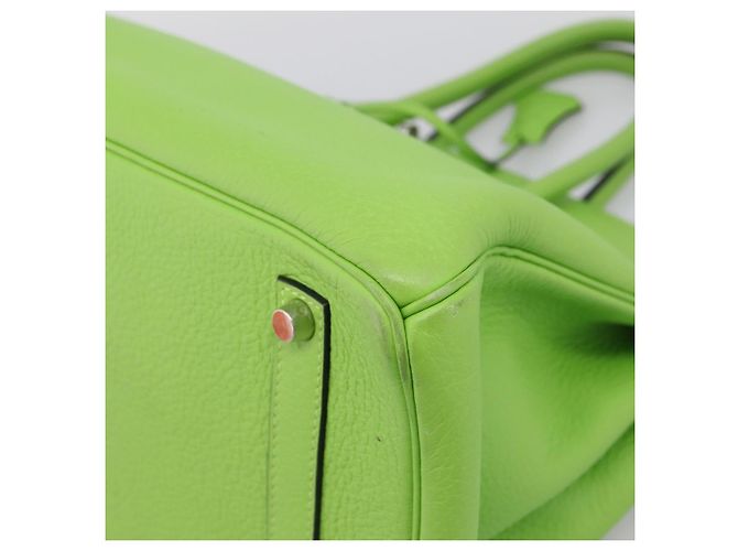 Hermès Borsa a mano HERMES Birkin 35 in pelle Taurillon Verde Argento Auth LN220SM - vista 10