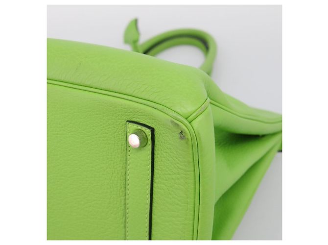Hermès Borsa a mano HERMES Birkin 35 in pelle Taurillon Verde Argento Auth LN220SM - vista 12