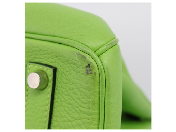 Hermès Borsa a mano HERMES Birkin 35 in pelle Taurillon Verde Argento Auth LN220SM - vista 13