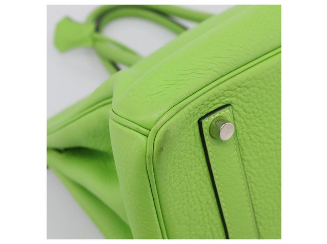 Hermès Borsa a mano HERMES Birkin 35 in pelle Taurillon Verde Argento Auth LN220SM - vista 14