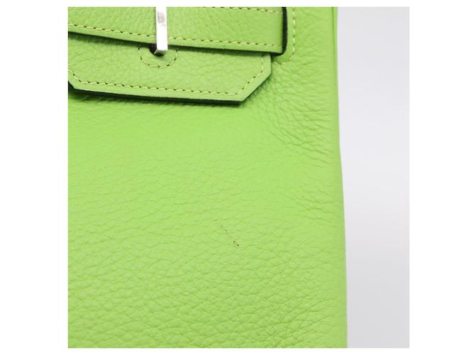 Hermès Borsa a mano HERMES Birkin 35 in pelle Taurillon Verde Argento Auth LN220SM - vista 15