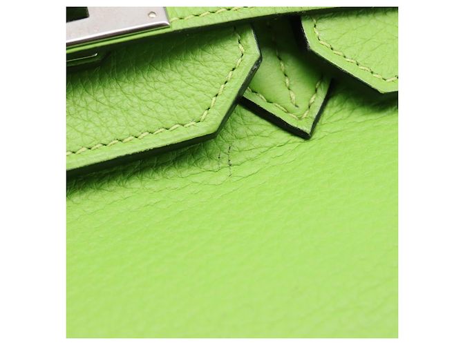 Hermès Borsa a mano HERMES Birkin 35 in pelle Taurillon Verde Argento Auth LN220SM - vista 17