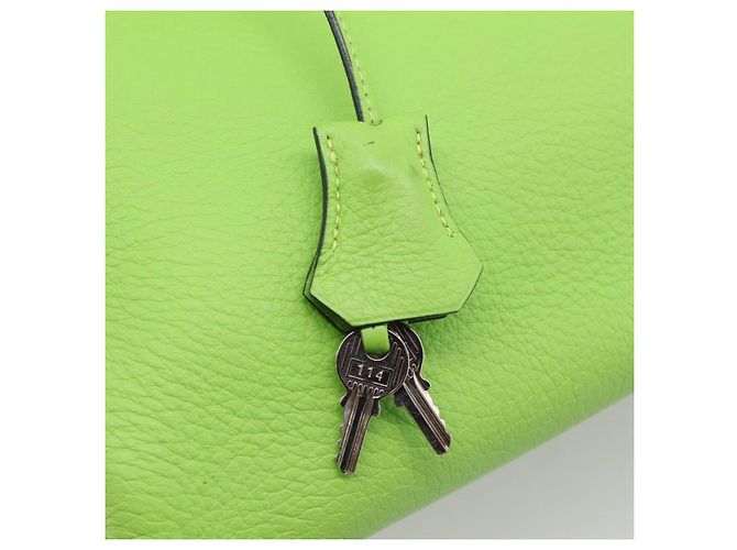 Hermès Borsa a mano HERMES Birkin 35 in pelle Taurillon Verde Argento Auth LN220SM - vista 18