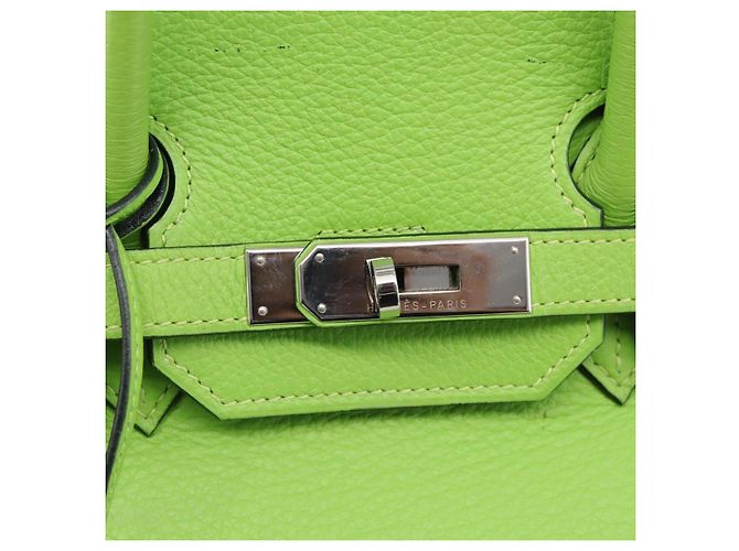 Hermès Borsa a mano HERMES Birkin 35 in pelle Taurillon Verde Argento Auth LN220SM - vista 19