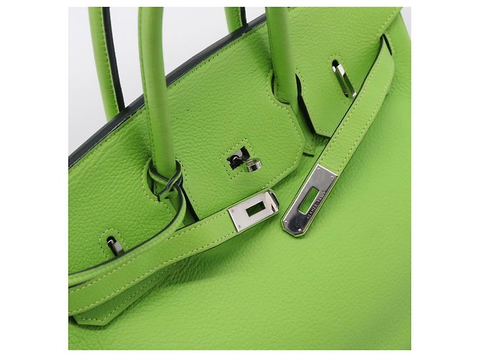 Hermès Borsa a mano HERMES Birkin 35 in pelle Taurillon Verde Argento Auth LN220SM - vista 20