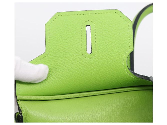 Hermès Borsa a mano HERMES Birkin 35 in pelle Taurillon Verde Argento Auth LN220SM - vista 22