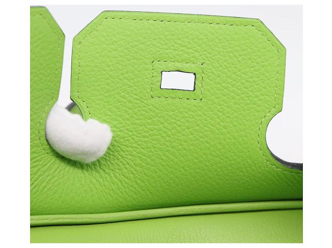 Hermès Borsa a mano HERMES Birkin 35 in pelle Taurillon Verde Argento Auth LN220SM - vista 23