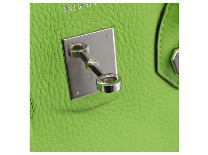 Hermès Borsa a mano HERMES Birkin 35 in pelle Taurillon Verde Argento Auth LN220SM - vista 27